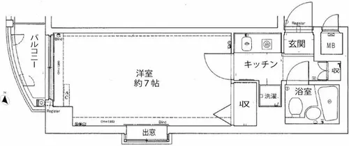 デ・リード住吉公園【4階】の間取り