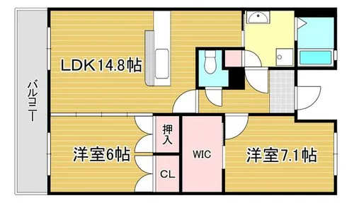 福岡県北九州市八幡東区西本町2丁目【マンション】の間取り