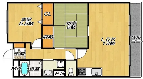 グリーンメゾン弐番館【2階】の間取り