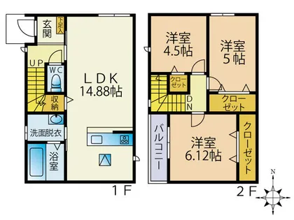 福岡県北九州市八幡西区東鳴水5丁目【一戸建】の間取り