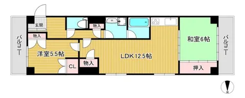 大阪府大阪市都島区都島本通1丁目【マンション】の間取り