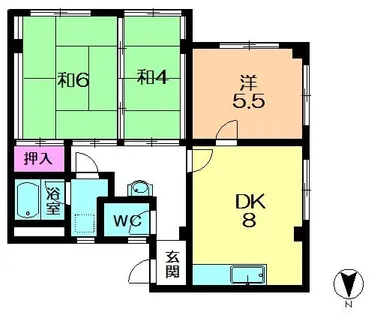 レインボーマンション中山【2階】の間取り