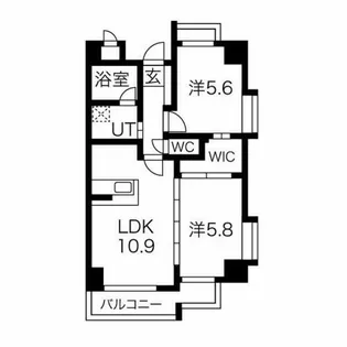 福岡県福岡市早良区百道2丁目【マンション】の間取り