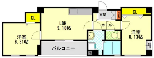 兵庫県神戸市兵庫区大開通7丁目【マンション】の間取り