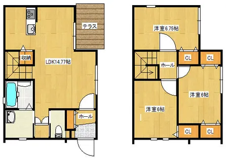 福岡県筑紫野市二日市北1丁目【一戸建】の間取り