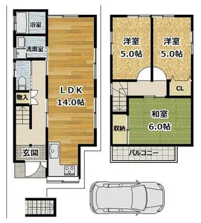 京都府宇治市広野町小根尾【一戸建】の間取り