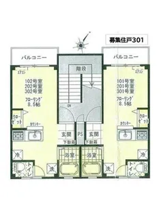 フープ大町【3階】の間取り
