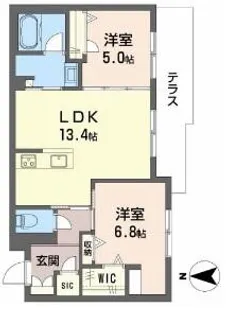 シャーメゾン ポルタフォルトゥーナ【1階】の間取り