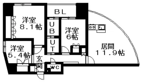 Aden宮の森【8階】の間取り