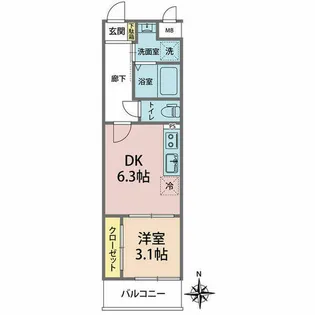 兵庫県伊丹市北本町1丁目【アパート】の間取り
