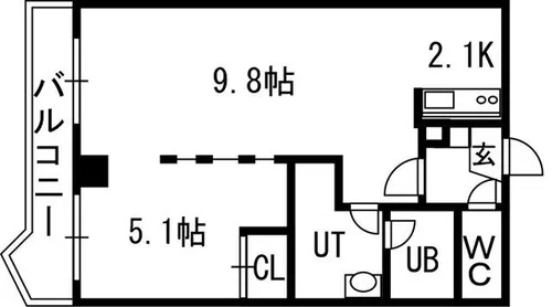 グランカーサ永山公園通 east【6階】の間取り