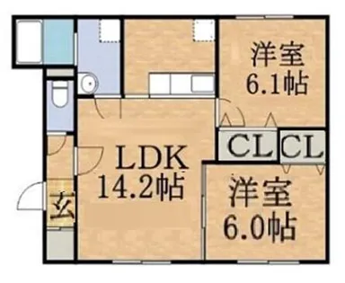 ブライトハウスⅡ【101号室】の間取り