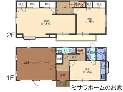 京都府南丹市園部町小山東町藤ノ木【一戸建】の間取り