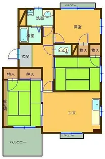 兵庫県明石市魚住町鴨池【アパート】の間取り