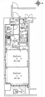 京都府京都市下京区西洞院通四条下る妙伝寺町【マンション】の間取り
