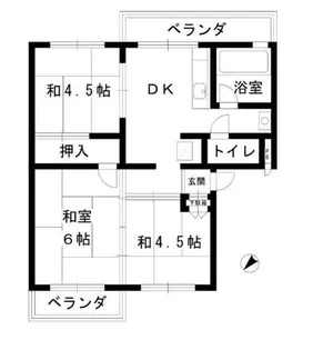 狭山遊園ハイツ1号棟【1階】の間取り