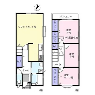フラット本城学研台南【1階】の間取り