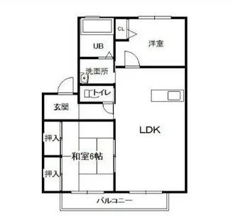 ファミール辻ノ花B棟【201号室】の間取り