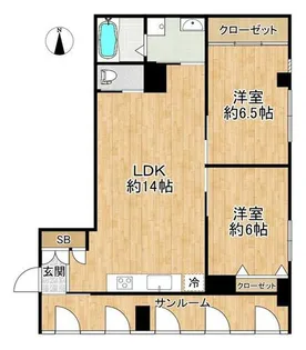 ウエスト・ヴィレッジ鷹取【201号室】の間取り