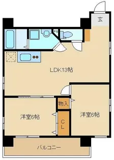 シャルレ十三Ⅱ【6階】の間取り