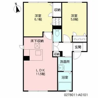 積水ハウスの賃貸住宅「メゾン・シャレマレーア」【1階】の間取り