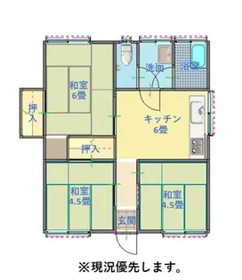 山門アパート【2号室】の間取り