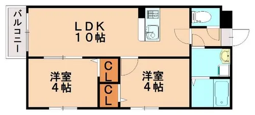 福岡県春日市大和町2丁目【アパート】の間取り