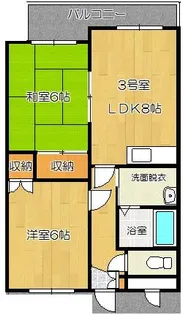 コンツェルト西宮の沢【303号室】の間取り
