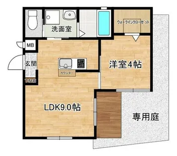 ワコーレヴィータ神戸山手SOUTH【102号室】の間取り