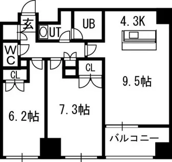 グランカーサ裏参道【2階】の間取り