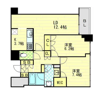 大阪府大阪市北区天神橋7丁目【マンション】の間取り