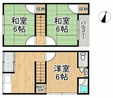 大阪府守口市藤田町1丁目【一戸建】の間取り