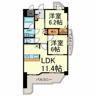 ラ・マルゲリータ【8階】の間取り