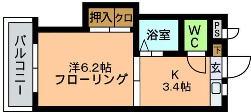 福岡県福岡市城南区七隈4丁目【マンション】の間取り