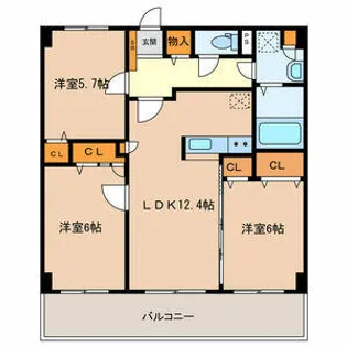 ブリューテ21【5階】の間取り