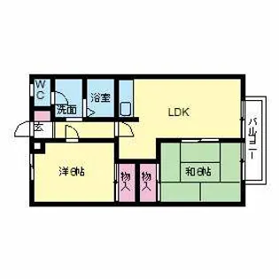 アシハラハイツ【2階】の間取り