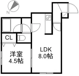 八番館【0102号室】の間取り