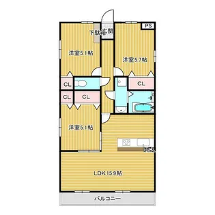 ロハス桂川駅南【301号室】の間取り