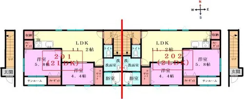 パームス夢月・橋立通り【201号室】の間取り