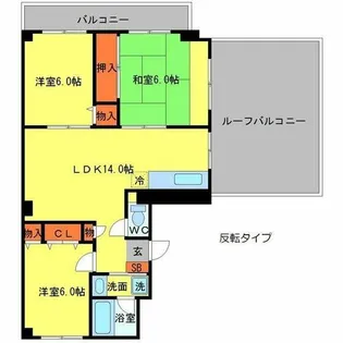 新千里ハイツこうじ【6階】の間取り