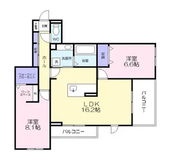 愛知県豊橋市西岩田1丁目【アパート】の間取り