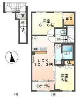 サンエリン・ルピナス【206号室】の間取り