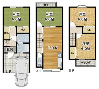 京都府京都市伏見区羽束師鴨川町【一戸建】の間取り