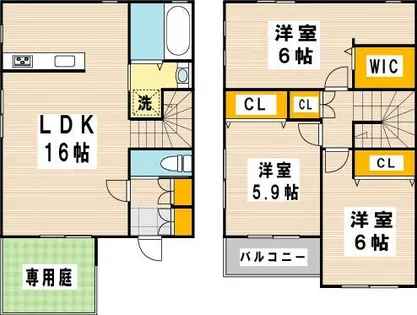 福岡県北九州市小倉北区白萩町【アパート】の間取り