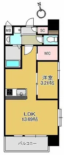 ハイネス徳力【803号室】の間取り