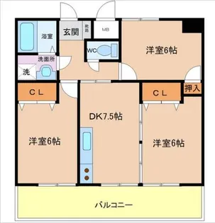 荻島第1ビル【408号室】の間取り