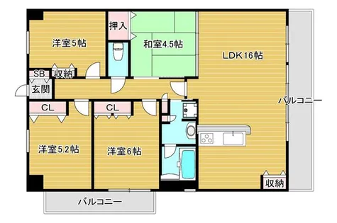 メイツ阿倍野【2階】の間取り