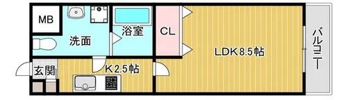 インパレス天王寺【1階】の間取り
