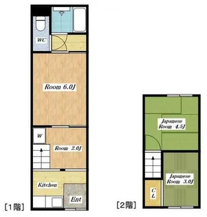 大阪府大阪市住吉区墨江3丁目【テラスハウス】の間取り