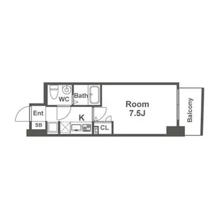 SERENiTE三宮【0203号室】の間取り